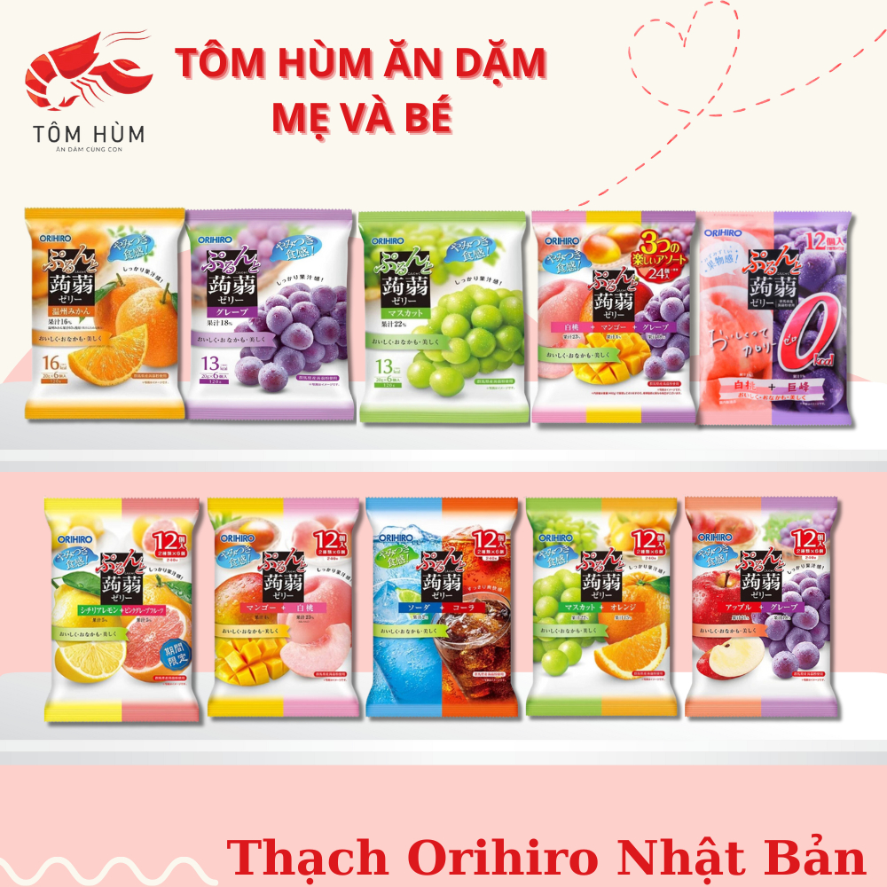 [LV] Thạch Trái Cây Orihiro Nhật cho bé ăn dặm, thạch rau câu Ohiro