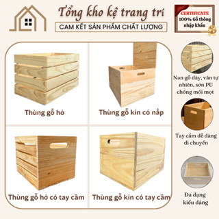 Thùng Gỗ Thông/ Thùng Gỗ Pallet Đa Năng/ Hộp Gỗ Thông Trang Trí Có Nhiều Kích Thước Được Sơn PU Chống Mối Mọt, Ẩm Mốc