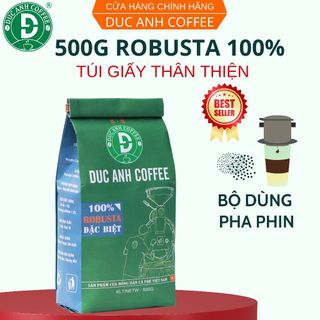 500g cà phê bột pha phin nguyên chất đặc biệt - robusta rang mộc d coffee - cà phê nguyên chất - cà phê đức anh