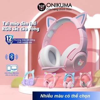 Tai Nghe Mèo Chụp Tai Chơi Game Onikuma K9 Hồng Có Mic,Cho Pc Laptop Máy Tính Tay Headphone Bluetooth Gaming Không Dây