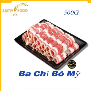   THỊT BÒ MỸ  BÒ BA CHỈ THƯỢNG HẠNG KHAY 500GR 