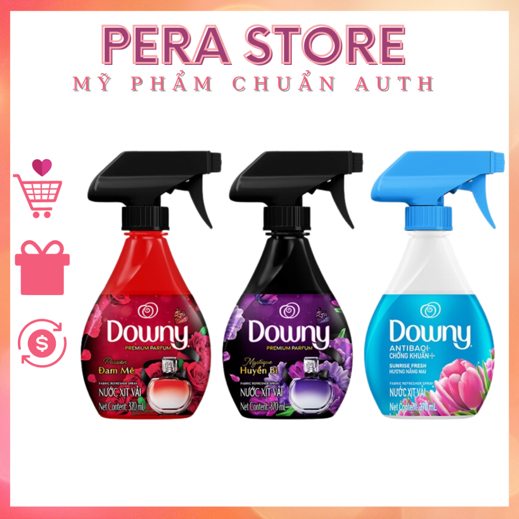 Nước xịt vải Downy khử mùi và chống khuẩn 99.9% chai 370ml Hương Đam mê/ Nắng Mai/ Huyền Bí