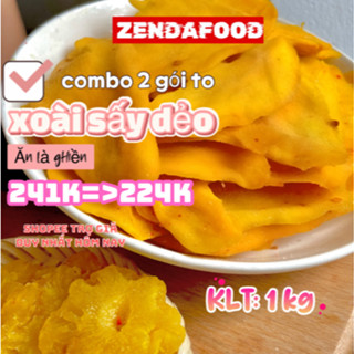 Combo 2 Xoài To Sấy Dẻo ZENDAFOOD, ăn vặt healthy- tổng 1kg
