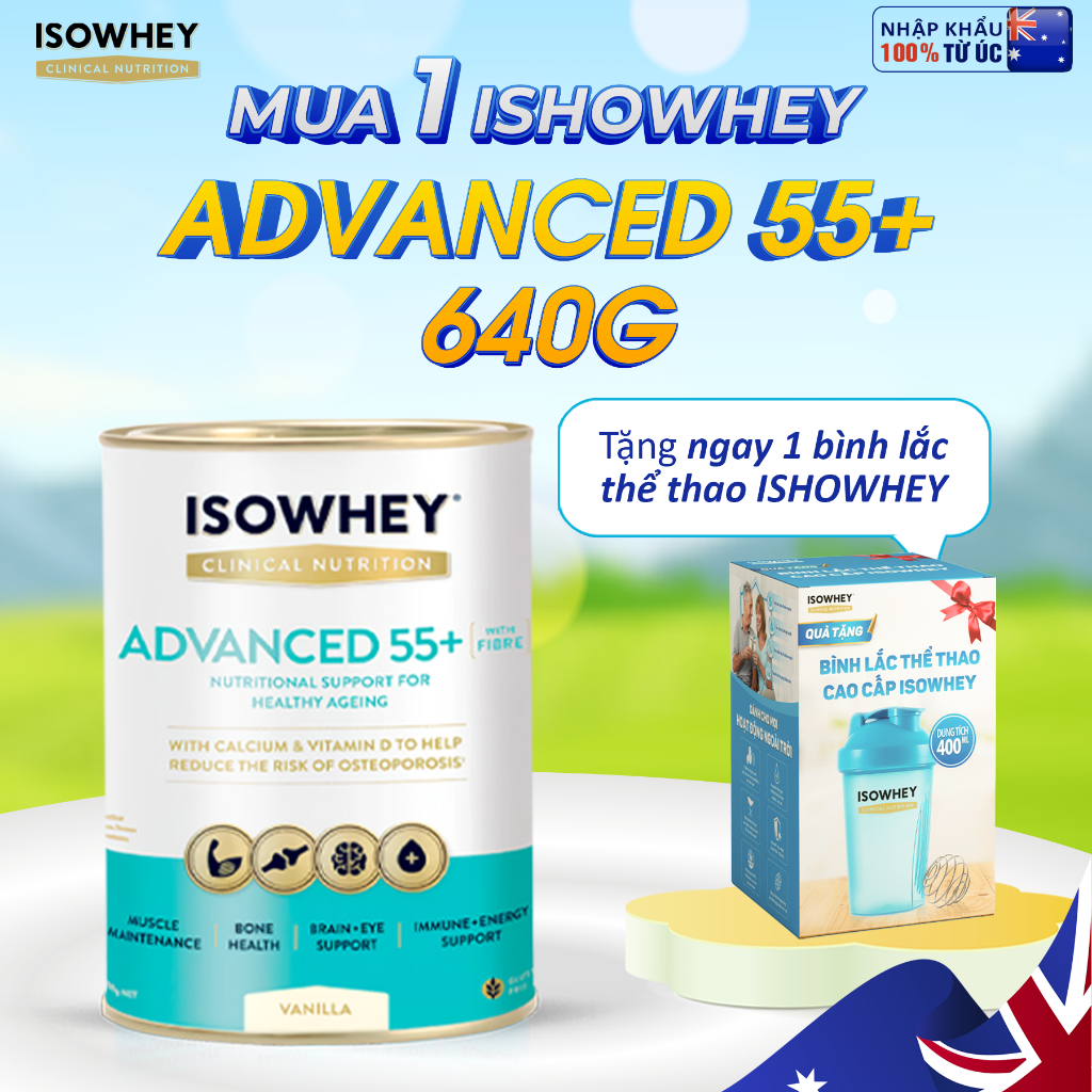 Sữa ISO WHEY Hỗ trợ Xương Khớp, Tăng cường trí não,Dinh Dưỡng Cao Cấp Chuyên Biệt Cho Người Già Trên 55 Tuổi (400g)
