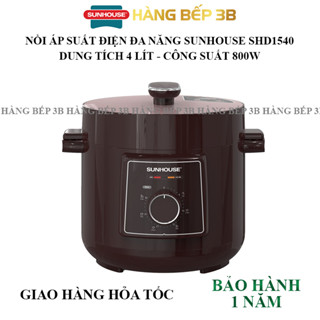 Nồi áp suất điện Sunhouse SHD1540 - Dung tích 4 lít - Nắp nồi dạng gài-rời - Bảo hành 12 tháng