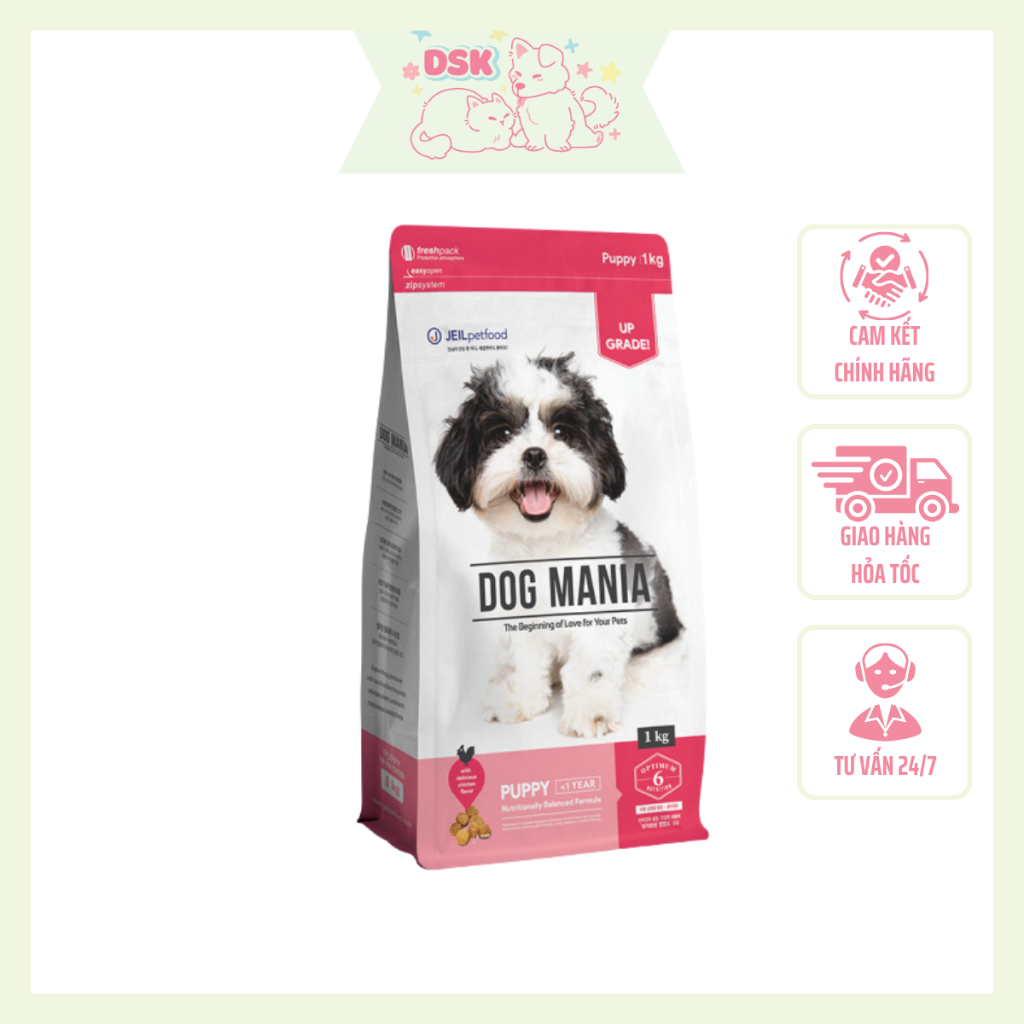 Thức Ăn Hạt Dog Mania Puppy Cho Chó Con - Túi 1kg
