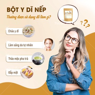 Bột y dĩ nếp 100g, bột bobo, nguyên chất, thơm mịn, dùng pha uống, nấu cháo, đắp mặ nạ - Lãn Ông