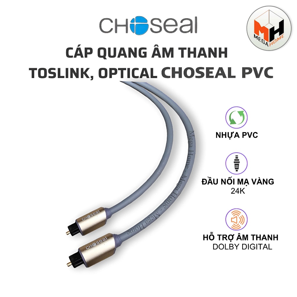 Dây cáp quang Choseal (Xám), cáp optical choseal hàng chất lượng cao