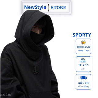  Áo Khoác Nỉ Bông Nam Phong Cách Ninja Mũ Trùm Đầu Che Mặt Chống Gió Đẹp Dễ Phối Đồ 