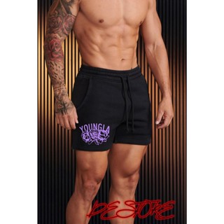 quần short YOUNGLA form trên gối tôn dáng chất nỉ cotton dày