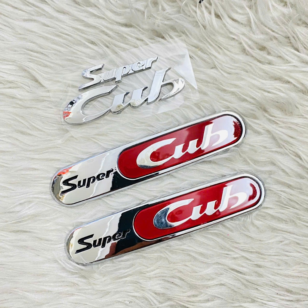 Bộ Logo tem super cub 125i chữ nổi nhựa cứng cao cấp