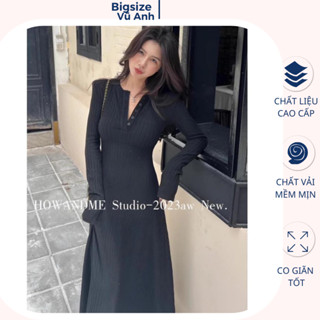 Đầm bầu thời trang thu đông , váy bầu thiết kế chất len dệt kim phong cách Hàn Quốc thu đông cao cấp dáng dài thời trang