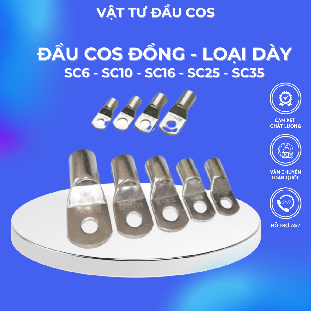 5 Cái Đầu Cos ĐỒNG mạ kẽm Từ SC6 10 16 25 35 LOẠI DÀY