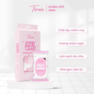 [CHỈ LIVESTREAM] Khăn ướt mini Tinee dùng lau tay, lau miệng - Túi khăn mini tiện lợi (8 tờ x 8 gói/ túi)