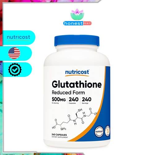 Hỗ trợ chống oxy hóa Nutricost Glutathione 500mg 240 viên