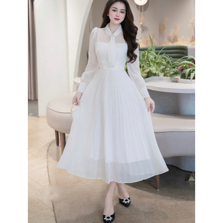 Váy maxi chân dập ly xoắn cổ
