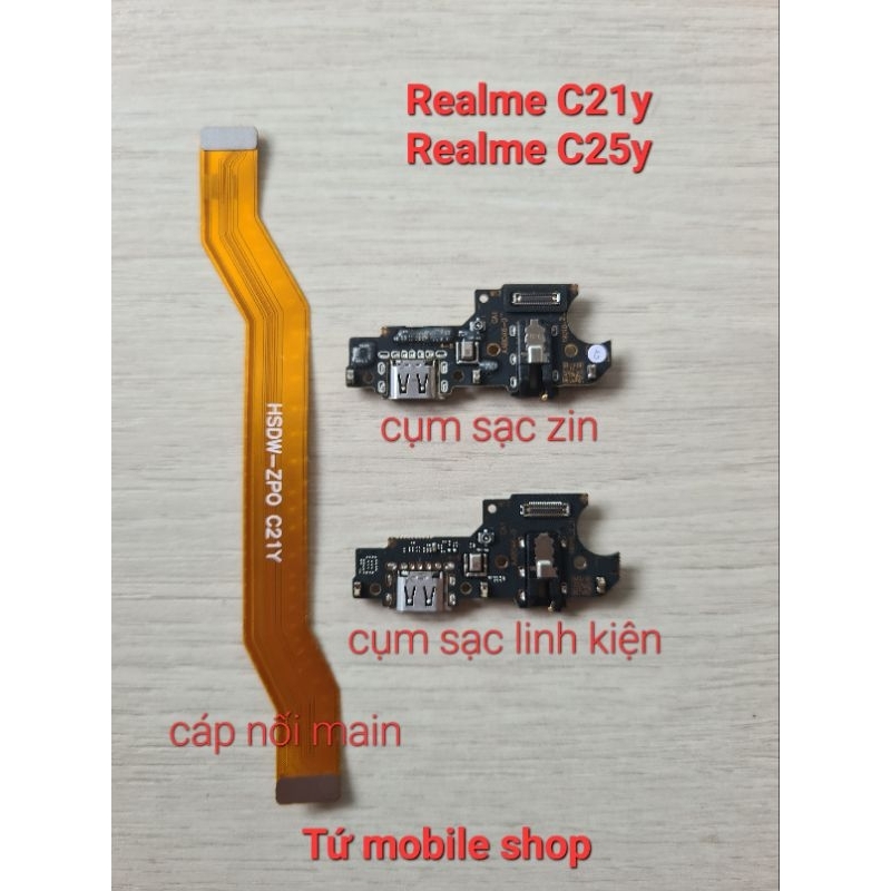 Cụm sạc zin , cáp nối main Realme C21y , C25y