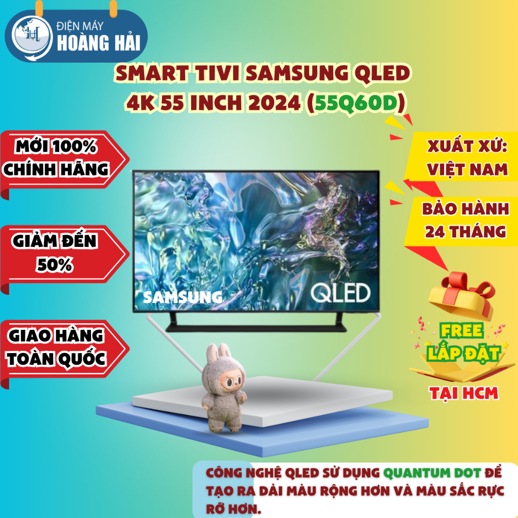 (Hướng Dẫn Mua Hàng Ở Mô Tả)  QA55Q60D Smart QLED Tivi 4K Samsung 55Q60DA 55 inch QA55Q60DA