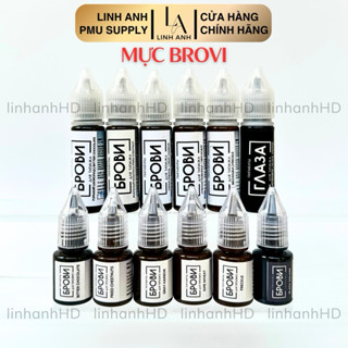 [CHÍNH HÃNG] Mực BROVI 5ml Phun Xăm Mày Mí Bong Đậm Hữu Cơ