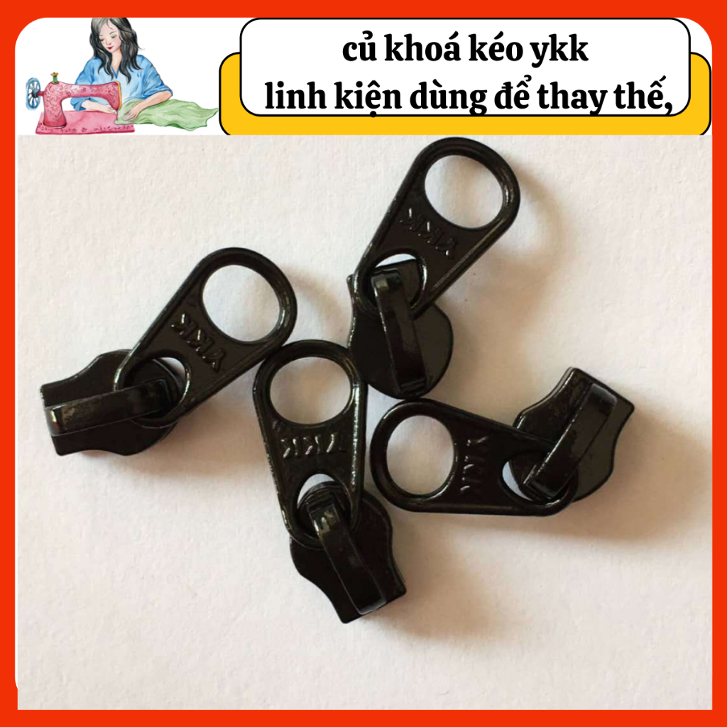 Củ khóa kéo YKK Số 5/ Số 8, linh kiện dùng để thay thế, sửa chữa cho balo/túi xách...