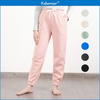  Quần Nỉ Bông Nữ FALUMAR Form Rộng Dày Dặn Cạp Chun Có Túi Quần Dài Jogger Nữ Bo Chun Ấm Áp Giữ Nhiệt Tốt Mùa Thu Đông 