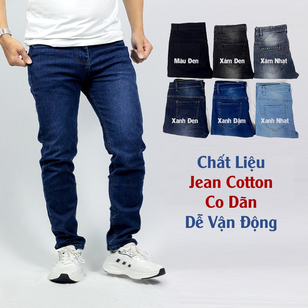 Quần Bò Nam Chất Jean Cotton Co Dãn Cao Cấp Andromeda Nhiều Màu Giặt Không Ra Màu Túi Quần Sâu