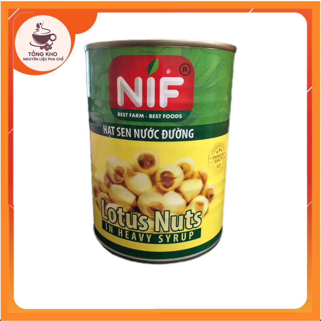 Hạt sen ngâm nước đường NIF chính hãng lon 560g - 100% hạt sen tươi tự nhiên