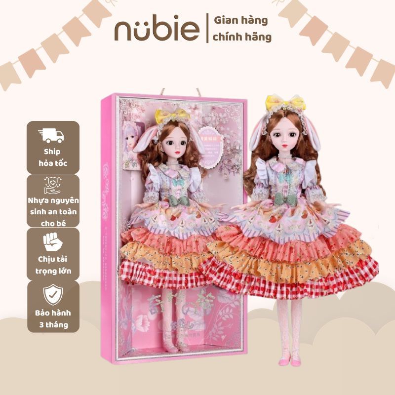 Nubie Búp Bê  60cm Có Khớp Cao Cấp, Đồ Chơi Búp Bê Công Chúa Có Chớp Mắt Cho Bé Gái