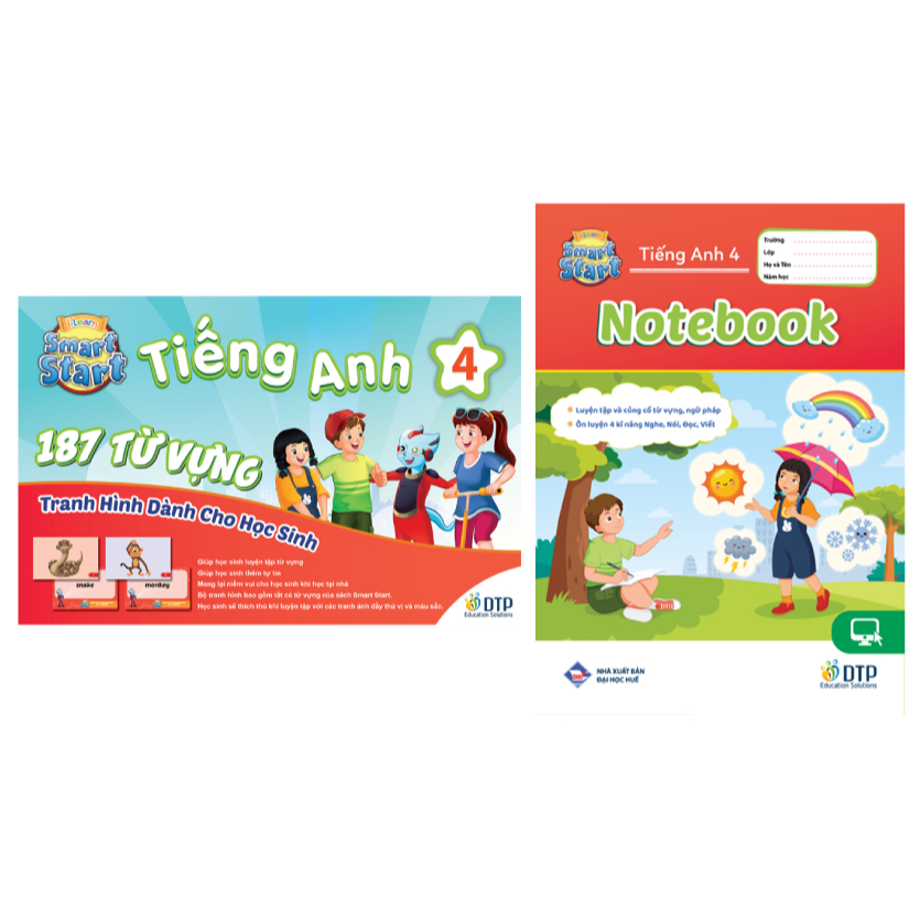 Sách - DTPbooks - Combo Tiếng anh 4 I-learn smart start Student's cards + notebook