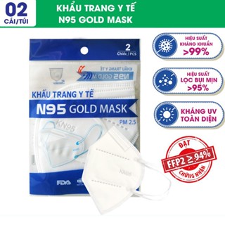 Khẩu trang N95 Gold Mask - Túi 2 cái - Khẩu trang 5 lớp kháng khuẩn Trường Dương