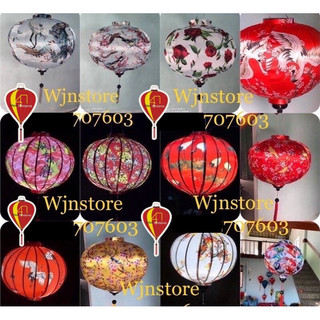 Đèn lồng vải phi 3D hội an vietnames lanterns (30,40,45cm) chuyên trang trí trung thu treo tết