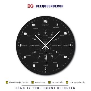 Đồng hồ Các Nguyên Tố Hoá Học Bảng Tuần Hoàn Treo Tường, kim trôi không tiếng ồn, bảo hành 1 năm