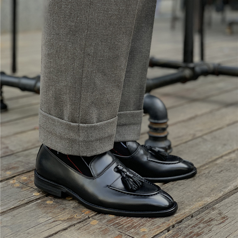 Giày lười chuông Tassel Loafer da bò đế phíp cao cấp M218 Mansa