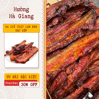 Ba chỉ thịt lợn đen gác tẩm ướp chuẩn vị, thịt heo hun khói đóng túi hút chân không 300g, 500g, 1kg