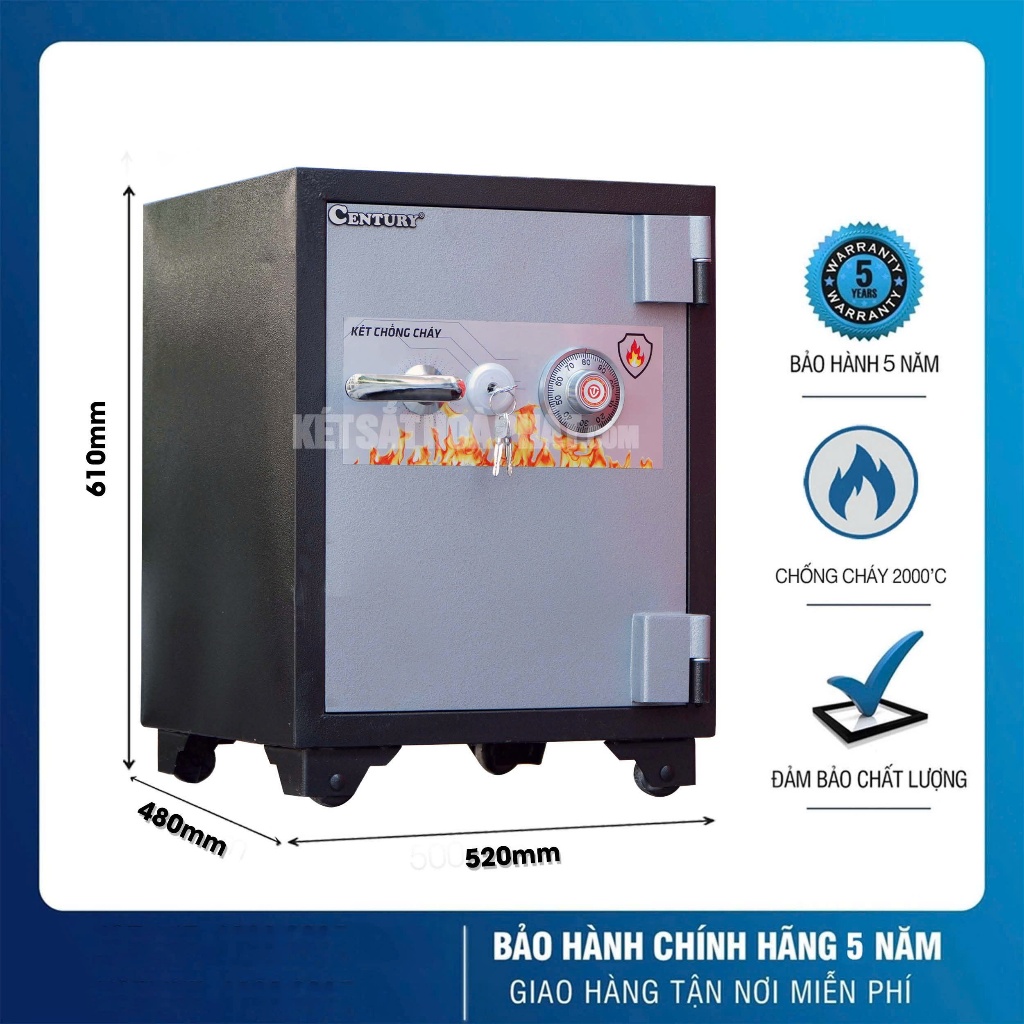 Két Sắt Chống Cháy An Toàn KVT445-KC Nặng 80KG Việt Tiệp Chính Hãng