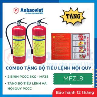 Combo 2 bình chữa cháy bột ABC 8kg - MFZL8, Tặng kèm bộ Tiêu lệnh, nội quy