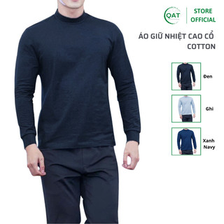  Áo thun nam cotton cổ cao 3 phân áo giữ nhiệt unisex co giãn 4 chiều tay bo áo thu đông cao cấp quanaoquangthanh 