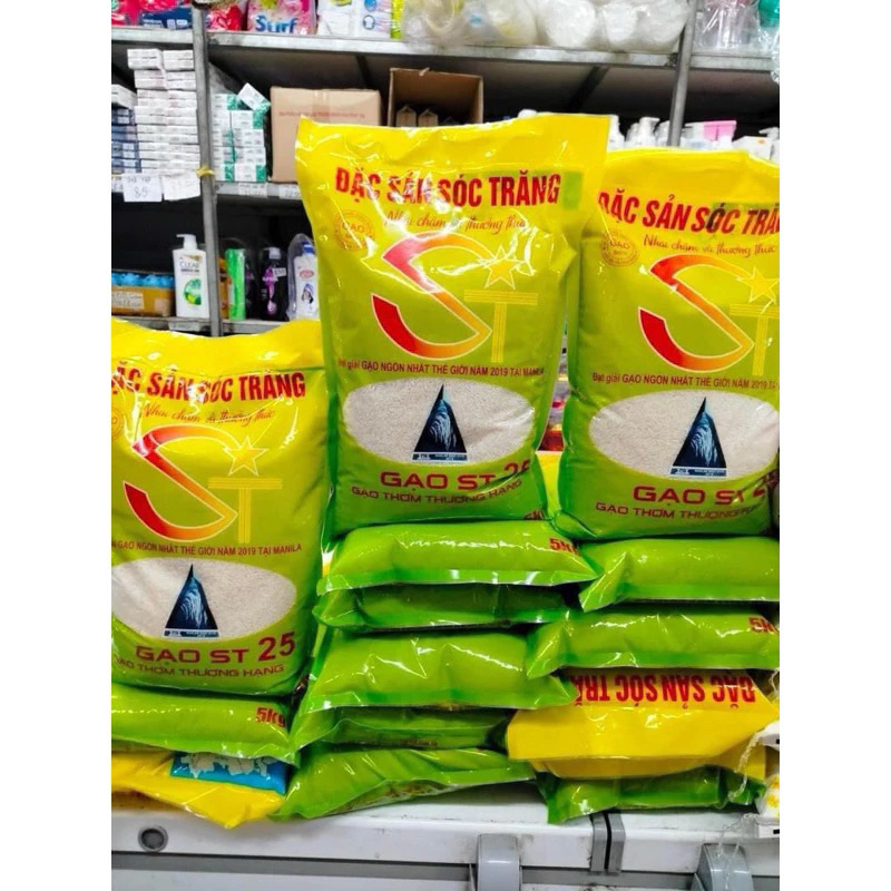 Gạo ST25 ( Dẻo Mềm , Thơm cơm) 5kg Bao ép nhiệt