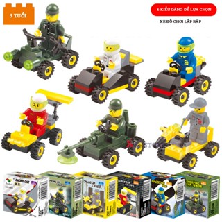Đồ chơi lego mini xếp hình xe kỹ thuật,quân đội,xe đua với 6 lựa chọn cho bé