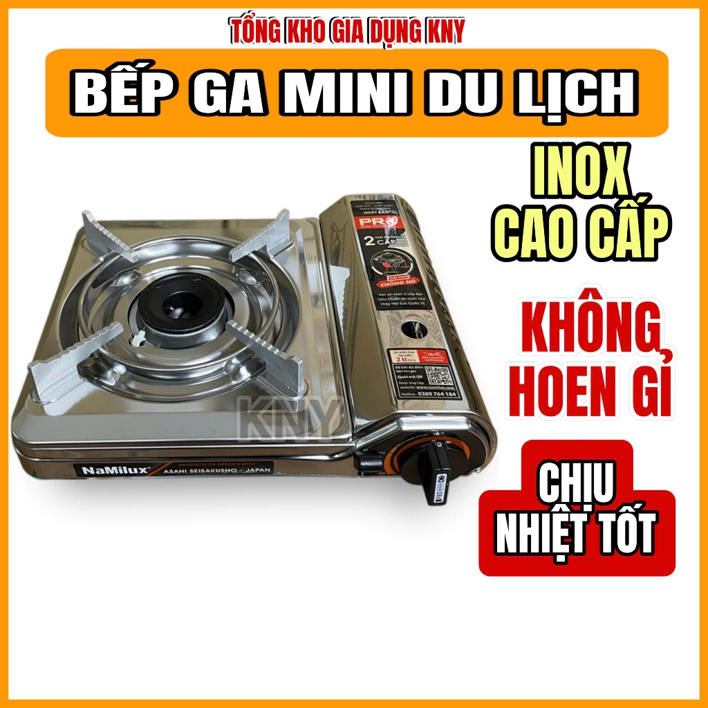 Bếp gas inox NAMILUX PL-2111AS - Bếp ga du lịch mini INOX tiết kiệm gas CAO CẤP an toàn KNY