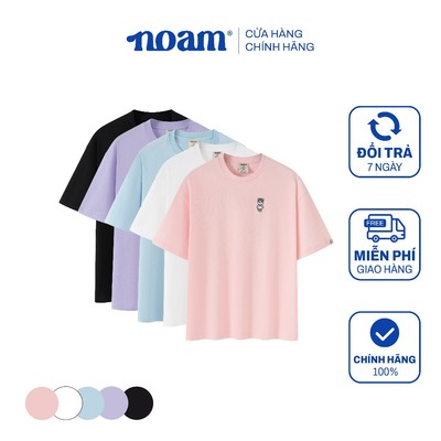 Áo thun Form rộng NOAM Unhappy 100% Cotton 280GSM - Màu Trắng/ Đen/ Tím/ Xanh