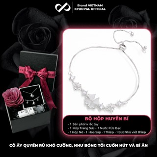 Lắc tay bạc nữ KYDOPAL mặt hoa đính đá cá tính trang sức bạc 925 vòng - 9L3