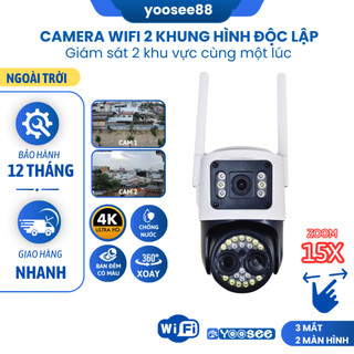  Camera WIFI YOOSEE Ngoài Trời 3 Mắt 2 Mắt Siêu ZOOM 15x Hình Ảnh Sắc Nét Ban Đêm Có Màu Có Còi Báo Động 