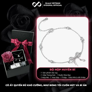 Lắc tay bạc KYDOPAL charm nơ đính đá cá tính trang sức nữ cao cấp ý 925 - PAL9B6L7