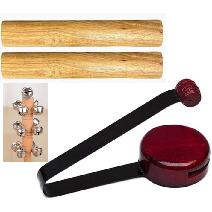 Dụng cụ học nhạc phách gỗ song loan lục lạc thực hành tạo nhịp điệu cho bài hát