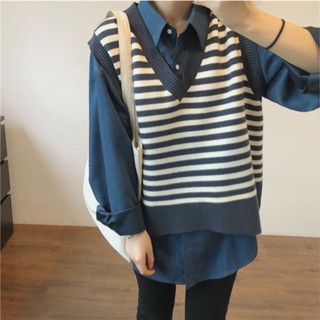 Áo Gile Len LIZ68 Áo Len Kẻ Ngang Ba Lỗ Thu Đông Chất Len Lông Cừu Quảng Châu Nhiều Màu Dễ phối Đồ Siêu Xinh LIZSTORE.68