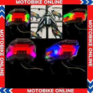  Đèn hậu Vario 160 Audi đổi màu -Tích hợp XiNhan Honda đuôi Audi lái Stop Click Shark Power  Vừa chỉnh Ap vừa Chỉnh Nút  