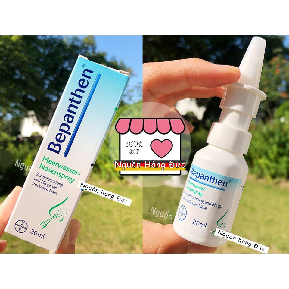 Xịt mũi muối biển Bepanthen Đức cho bé từ sơ sinh, trẻ em và người lớn - Nguồn hàng Đức