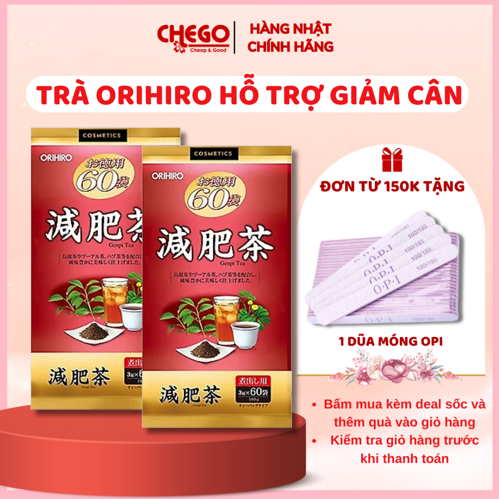 Trà Genpi Orihiro hỗ trợ giảm mỡ thừa chính hãng Nhật Bản - túi 60 gói