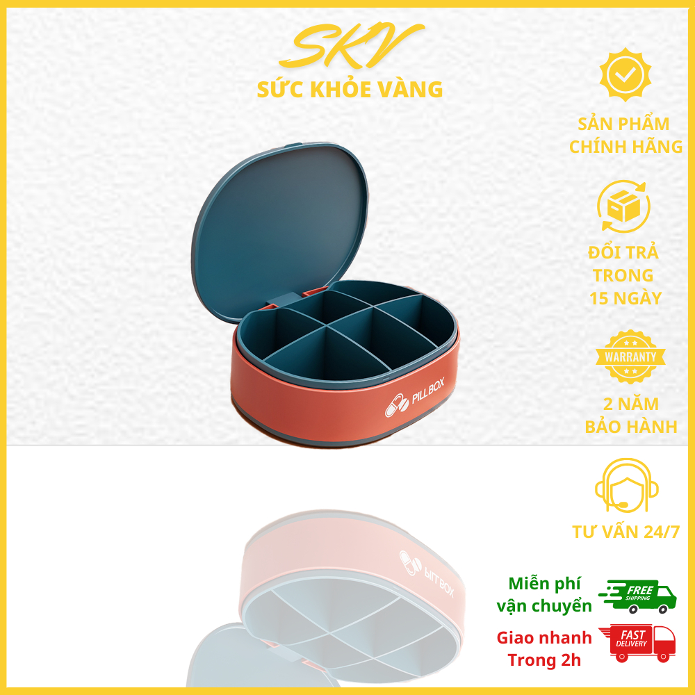  Hộp đựng thuốc mini PILL BOX chia ngăn riêng biệt chất liệu sử dụng trong y tế an toàn kích thước nhỏ gọn 